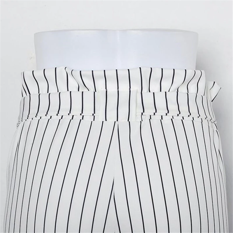 Модные летние женские шаровары в полоску OL с высокой талией и эластичным