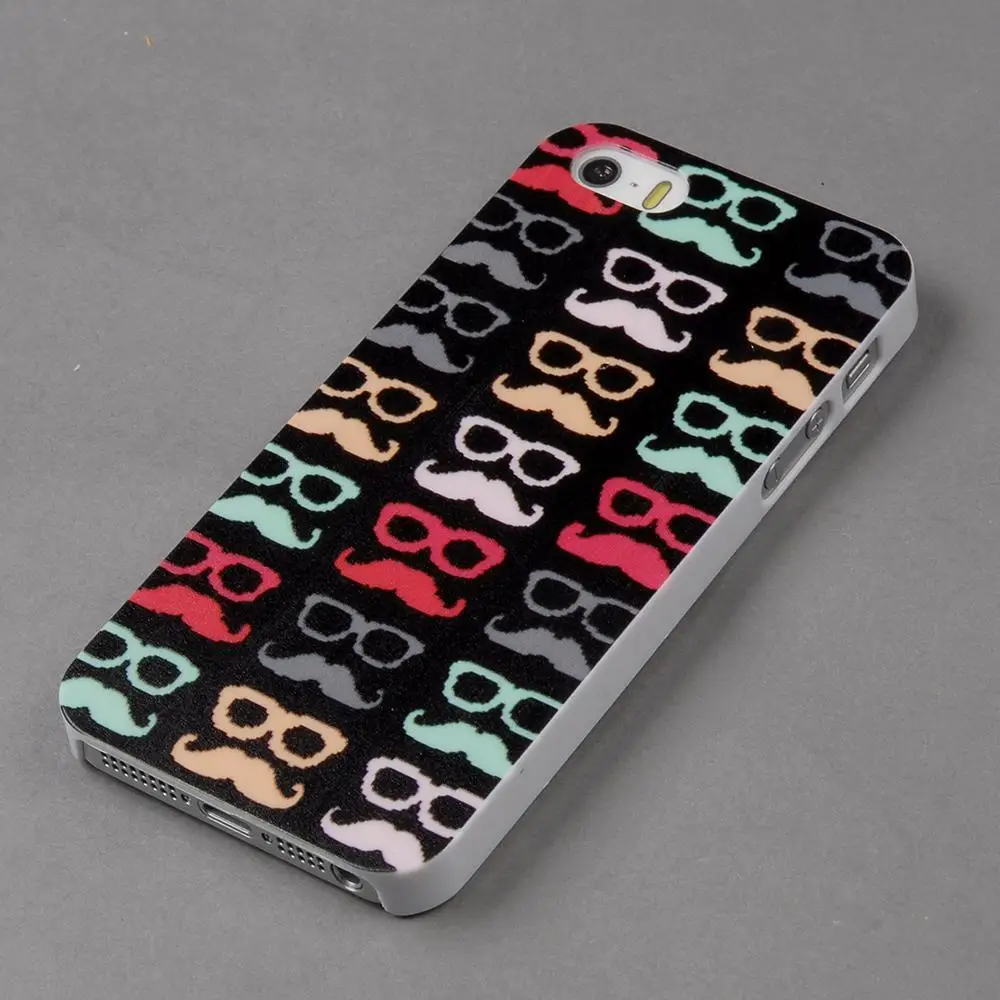 Hard Fashion Beard Glasses Print Back As Picture Phone Case 5 5s 11g Slim Cover Square for iPhone |