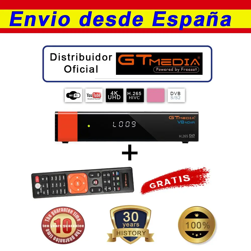 Freesat GTMedia V8 Nova синего цвета Full HD DVB-S2 H.265 спутниковый приемник WiFi CS протокол слот для карт и корабль из-Паулу