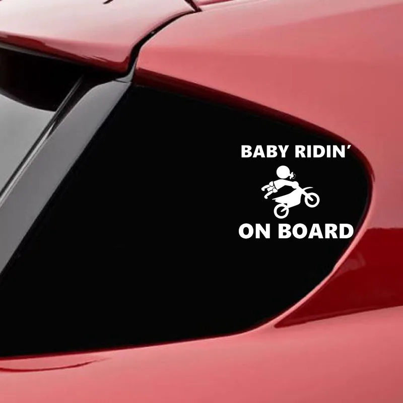 YJZT 15.2CM*12.3CM BABY RIDIN ON BOARD Individual Flying Car Vinyl Sticker Decal Black/Silver C10-00134 | Автомобили и мотоциклы