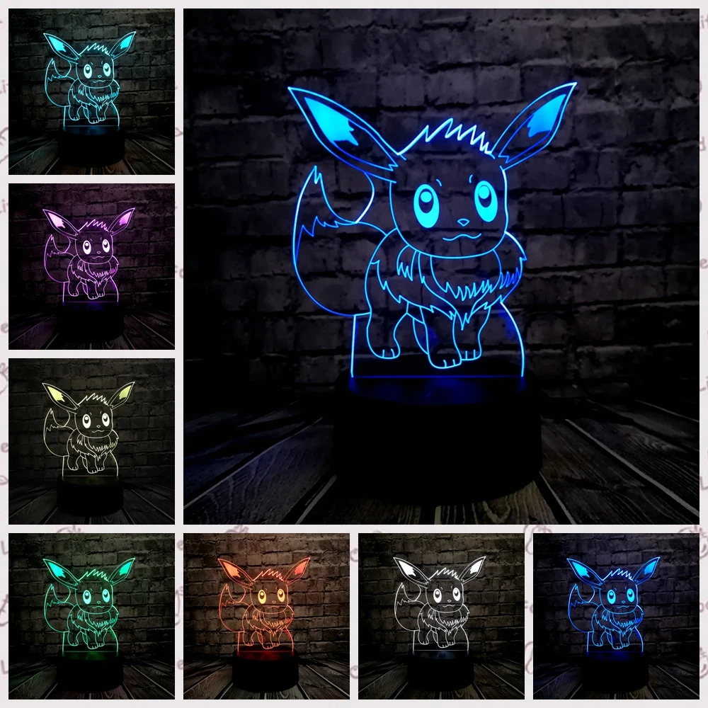 Pokemon Go фигурка 3D RGB лампа Пикачу Eevee черепаха птица Огненный Дракон Pokeball шар Bulbasaur Bay ролевой подарок Ночной светильник светодиодный