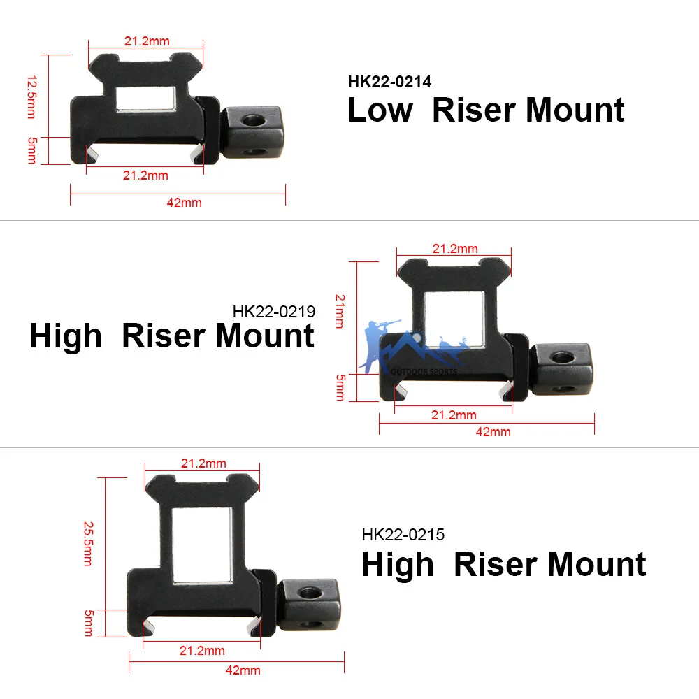 CANIS LATRANS Red Dot Scope Weaver Picatinny Riser Rail Mount 1/2 & 4/5 1 дюймовый Низкопрофильный 3