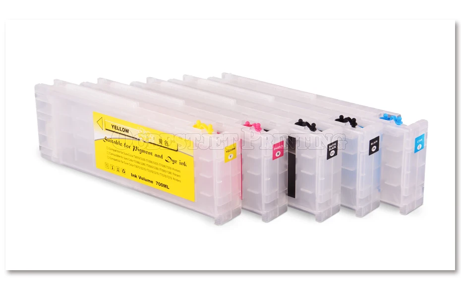 5 Цвета/комплект T6941-T6945 T6941 Refillable патрон чернил для принтера Epson SureColor T3000 T3200 T5200 T7200 T3270 T5270 T7270 700 мл/уп