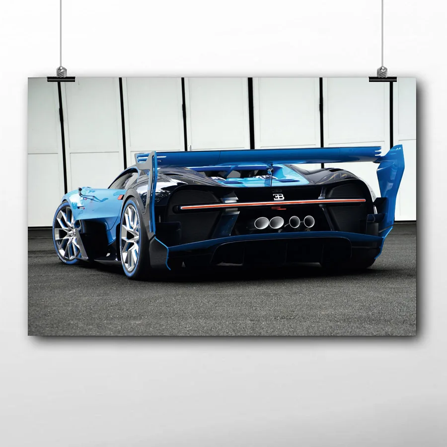 HD с Bugatti видения GT Супер спортивный автомобиль плакат картины на холсте для Декор