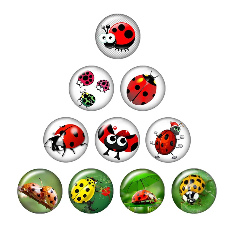 Красота Милая Божья коровка пчела 10 шт смешанные 18 мм/20 мм кабошоны разрисованные