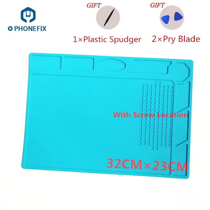 32 X 23CM Mat PHONEFIX теплоизоляция силиконовый коврик техническое обслуживание платформы для BGA паяльная станция антистатические тепловой защиты рабочий коврик - Цвет: 32 X 23CM Mat