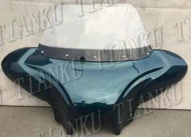 Мотоциклетный обтекатель ветрового стекла для Honda Shadow Spirit Sabre Aero ACE Steed VLX 400 600 DLX VTX1300 1800 Magna VF - Цвет: Dark green