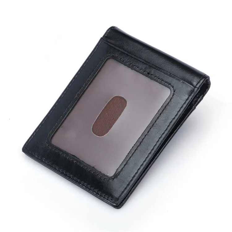 RFID Блокировка мини зажим для денег мужской кошелек из натуральной кожи мужской брендовый Повседневный двойной тонкий кошелек держатель для ID кредитных карт Чехол