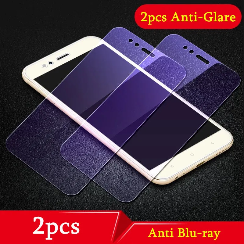 2pcs Anti Blu-ray 9H закаленное стекло для Xiaomi mi a1 mi 5X 2.5D полное Закаленное стекло протектор экрана для Xiaomi mi 5x mi a1 стеклянная пленка 5,5 дюйма - Цвет: 2pcs Anti Blu-ray