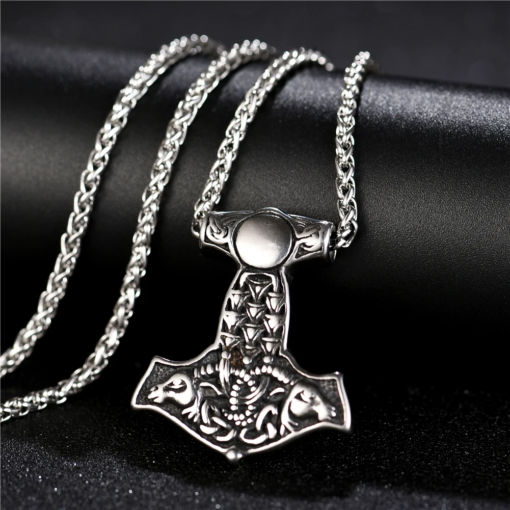 Ожерелье с подвеской в стиле норвежских викингов из нержавеющей стали
