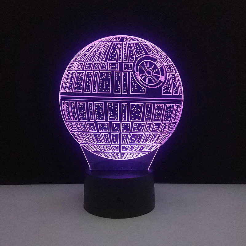 Creative Death Star 3D Lamp LED Night Lights USB Mood Light Multicolor Touch Kids Lamps Home Baby Luminaria Lava | Лампы и освещение
