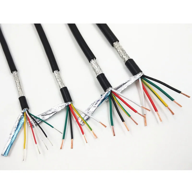24AWG 6/7/8 жильный экранированный кабель 1 м чистой меди RVVP экранированный провод кабель управления UL2547 сигнала ВИР