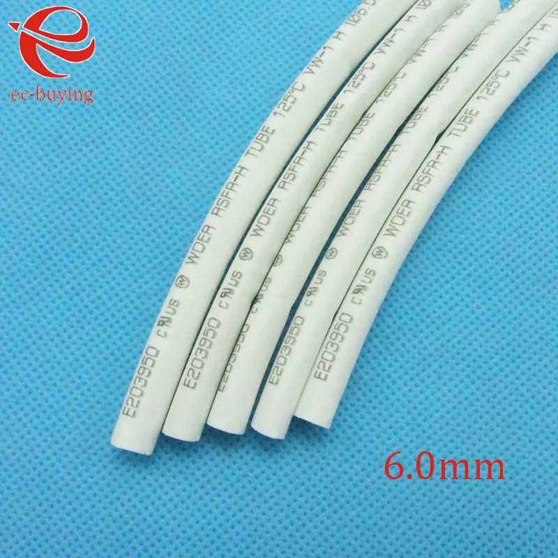 Термоусадочная трубка белая термоусадочная диаметром 6 мм элемент материала 1