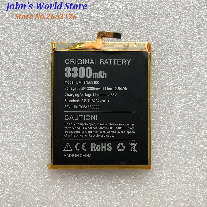 100% New DOOGEE Shoot 1 BAT17563300 Battery Replacement 3.8V 3300mAh Parts backup battery for Shoot1 Smart Phone | Мобильные