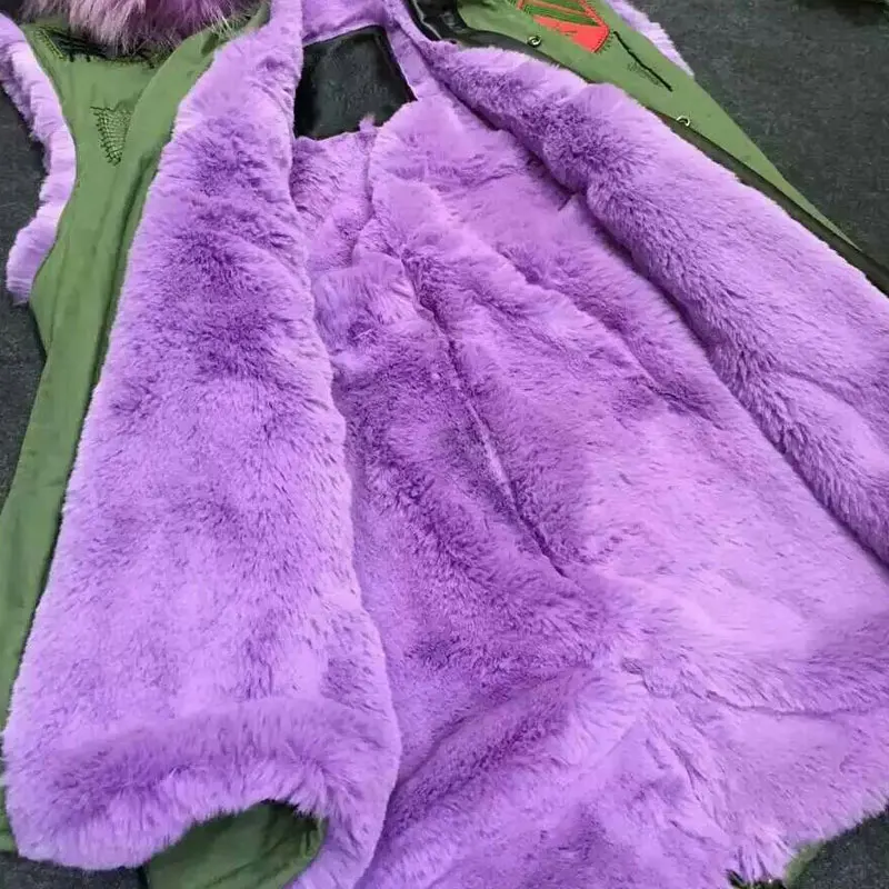 Новые модные женские фиолетовый значок жилет пальто из натурального меха енота
