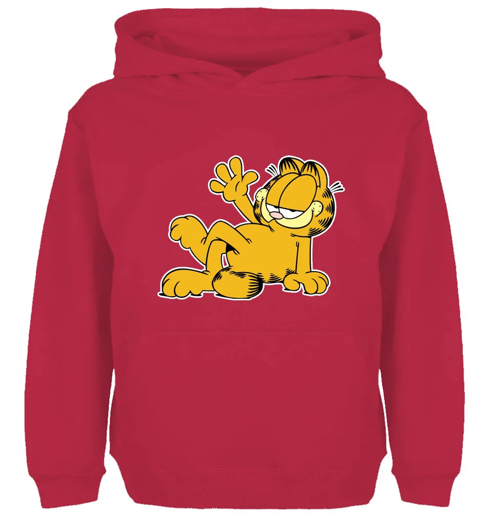 Модная толстовка унисекс с принтом кота Гарфилда Мужская для мальчиков и женщин