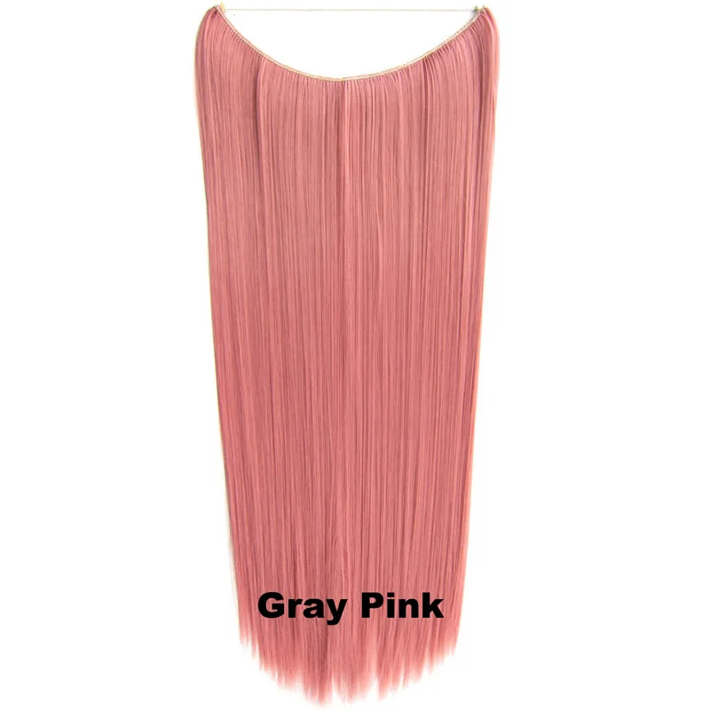 Gray Pink Jeedou прямые синтетические линии Флип наращивание волос 0ne шт 2" 60 см 100 г розовый серый цвет женские простые удобные шиньоны - Цвет: Gray Pink