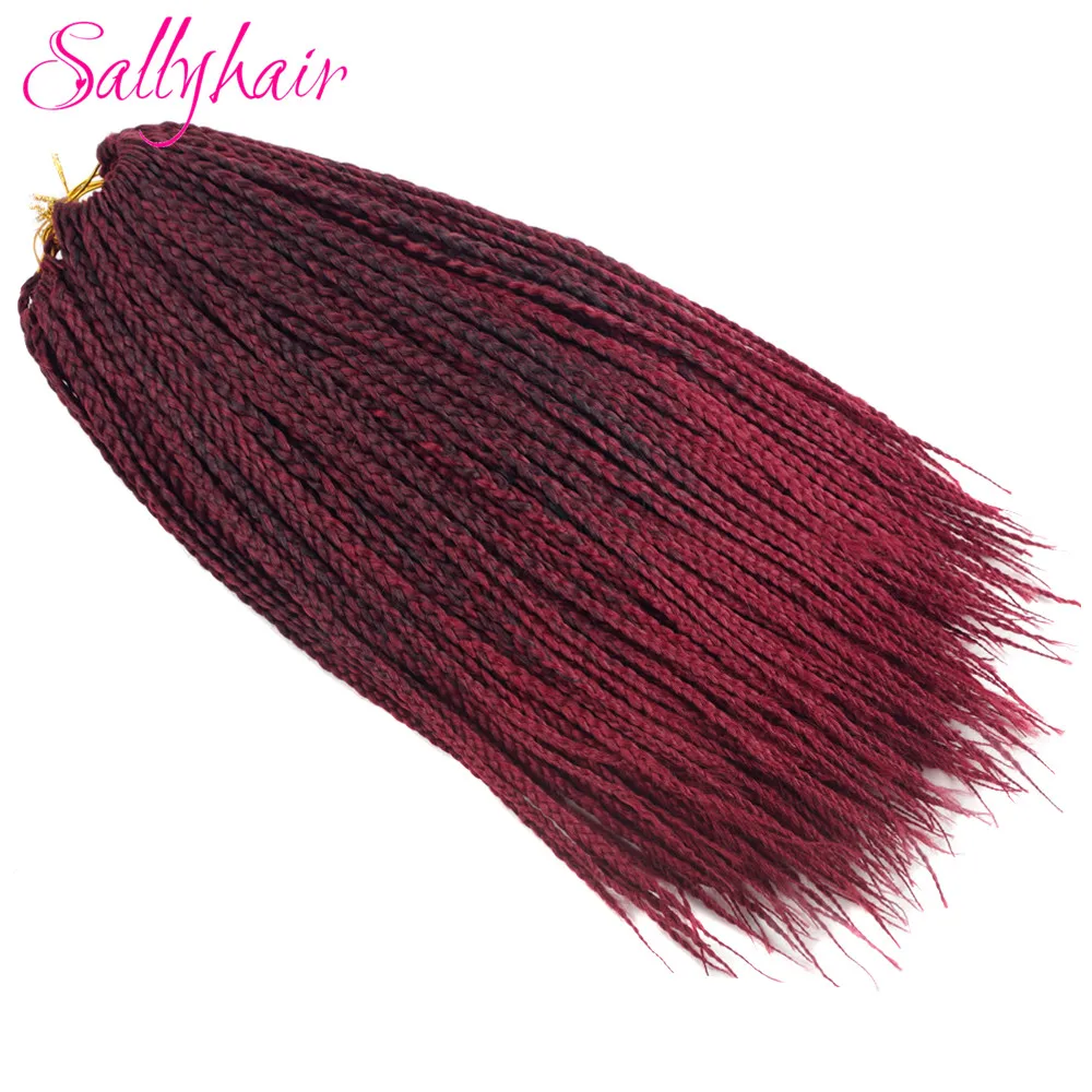 Sallyhair самых лучших брендов, 3X афро коробка косы 18 дюймов 22 шт./упак. синтетические накладные волосы на крючке, затененные, эффектом деграде(переход от темного к буксировочный тона плетеные волосы для наращивания чёрный; коричневый Bug