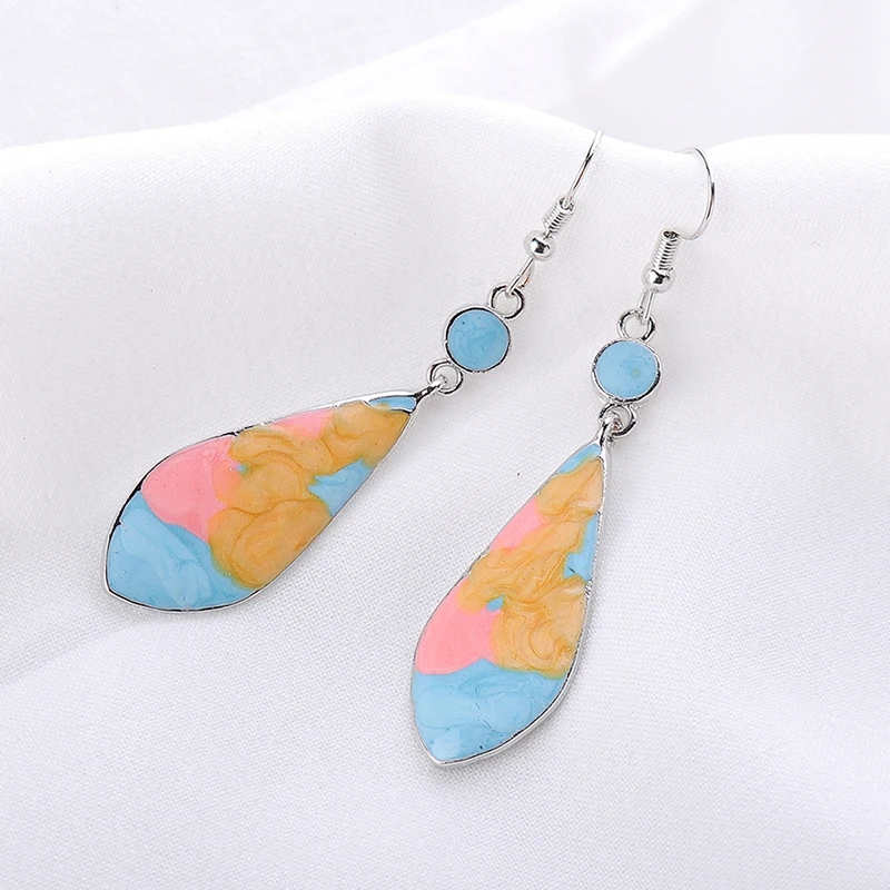 1 пара Новый свисающий двухсторонний Ограненный опал бирюзовые ушки бирюзы Lapis