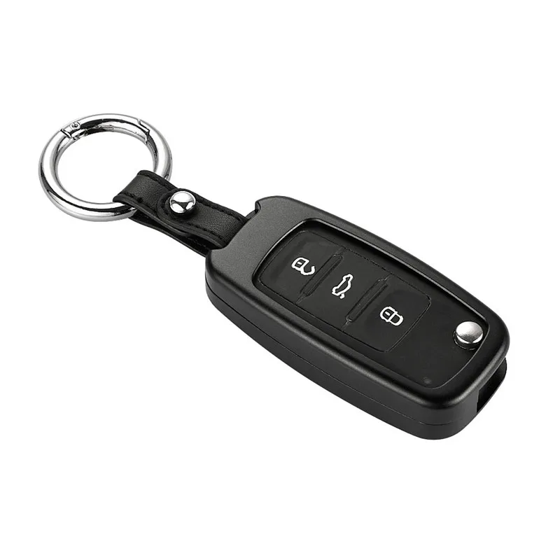 Черный Для Volkswagen VW Golf Passat Polo Jetta Bora Golf алюминиевый сплав автомобильный чехол для дистанционного ключа защитный чехол для ключа автомобильный стиль - Название цвета: Черный
