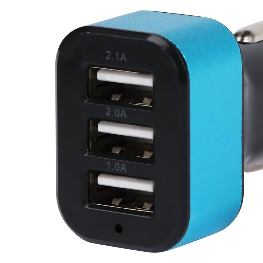 Универсальное автомобильное зарядное устройство 3-портовый USB 5V 2.1A адаптер, быстрая зарядка 3 USB для iPhone samsung huawei
