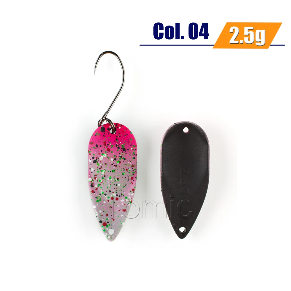 2.5g Grey pink Томик 2,5 г 3,5 г микро рыболовные ложки форель ложка приманки жесткая приманка широкий воблер мигалка - Цвет: 2.5g Grey pink