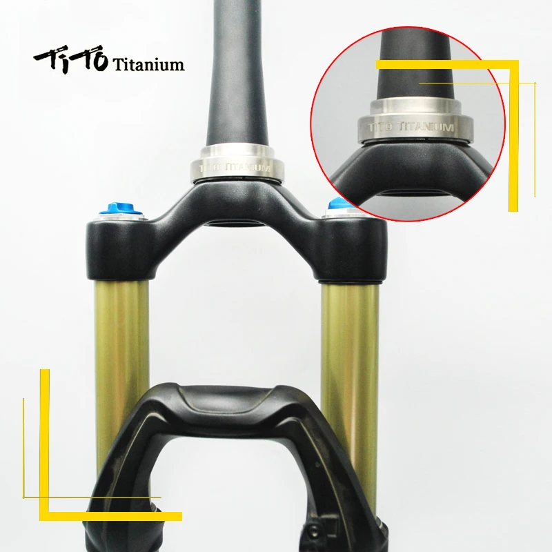 TiTo Titanium alloy Headset MTB Bicycle Parts Cycling 1-1/8 straight head tube convert 1.5 taper fork and 1-1/2 headset | Спорт и