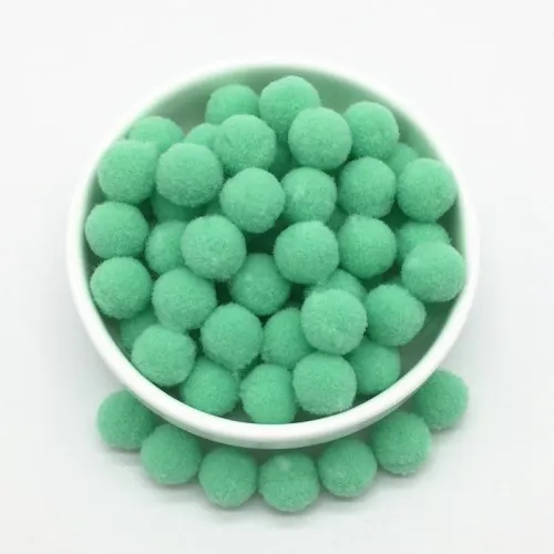 09 Mint green Помпон 15 мм меховой плюшевый шар для рукоделия ручной работы мягкие помпоны Свадебный домашний декор одежды для шитья на ткани аксессуары 20 г 144 шт - Цвет: 09 Mint green