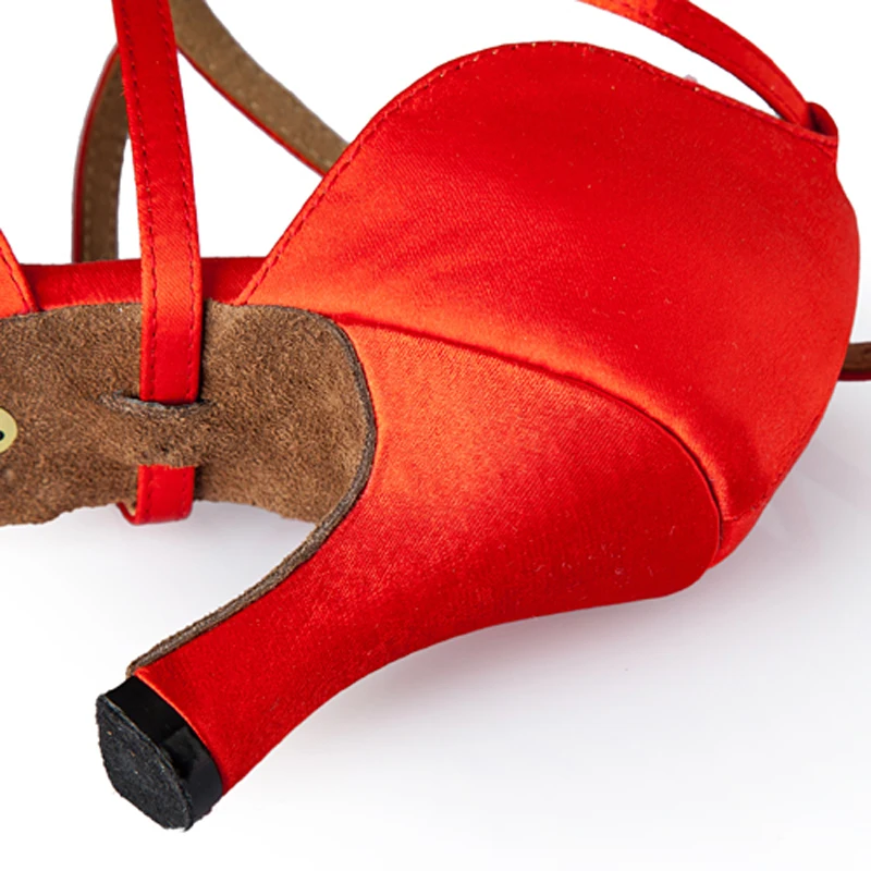 Женская обувь для латинских бальных танцев Женские красные Сатиновые вечерние