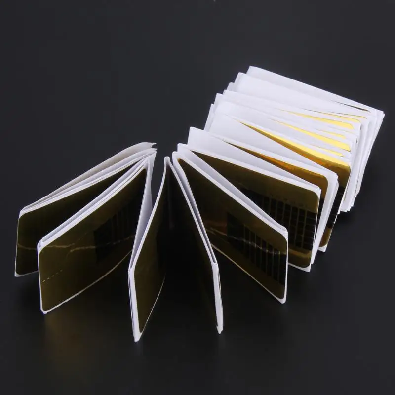 100pcs Professional French Nail Form Tips Nail Art Form Acrylic Tip Gel Nails Sticker Extension Curl Form For Nail Polish Guide