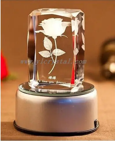 3d лазерный кристалл кубчиеские по макету клиента дизайн с светодиодный