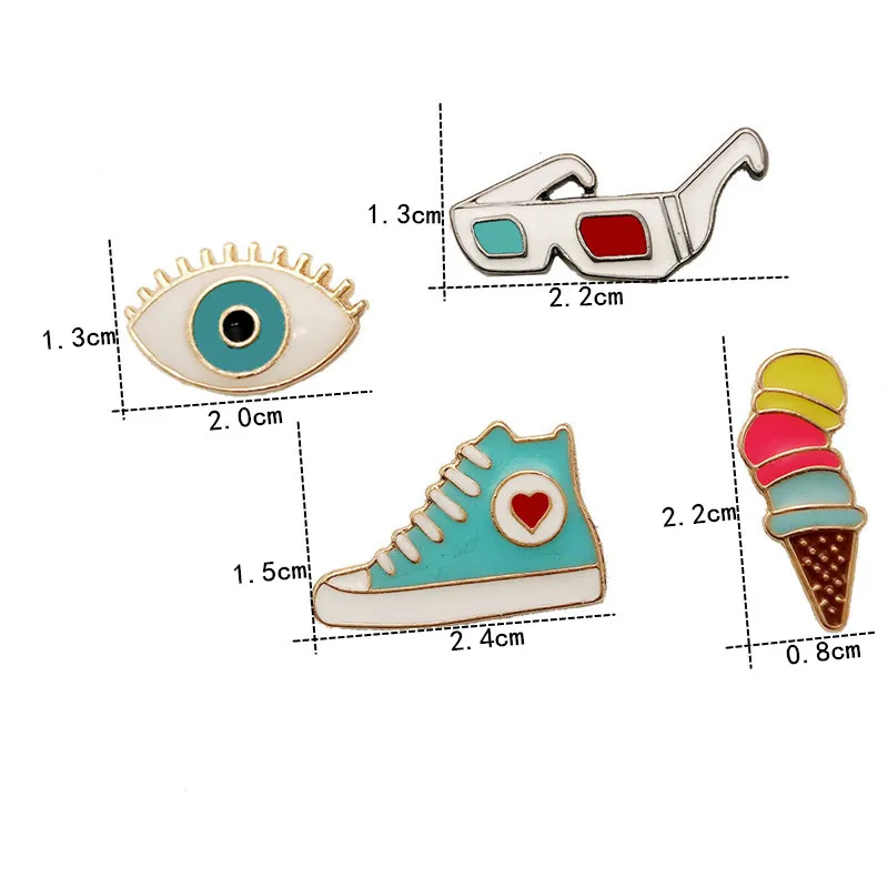 1 шт. металлическая брошь значок глаза солнцезащитные очки обувные Значки на