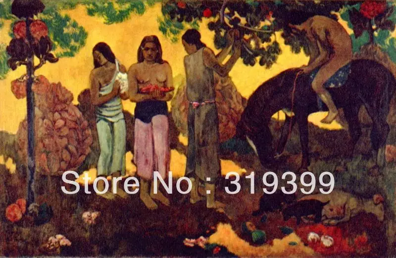 Картина маслом на льняном холсте фрукты La cueillette de paul gauguin картина ручной работы 100%
