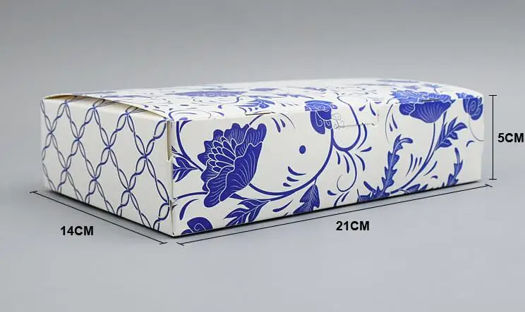 10 шт темно-синие цветочные коробки для кексов белая подарочная упаковка