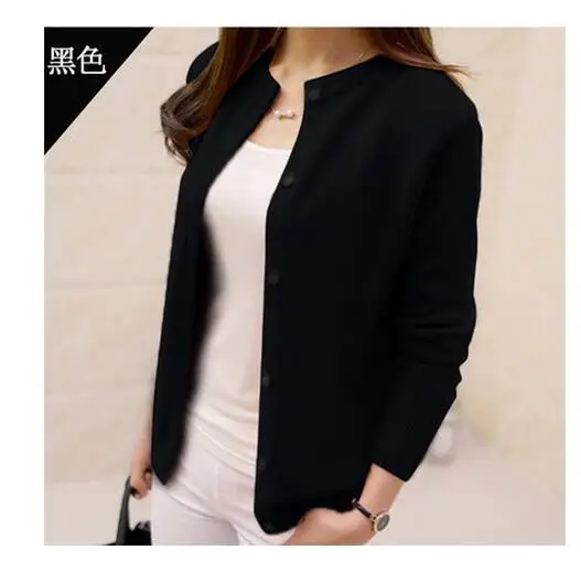 2016 New Autumn Winter Women Long Sleeve O-Neck Candy Colors Cardigan Sweater Cotton Casual Sweaters Slim Tops Jacket
