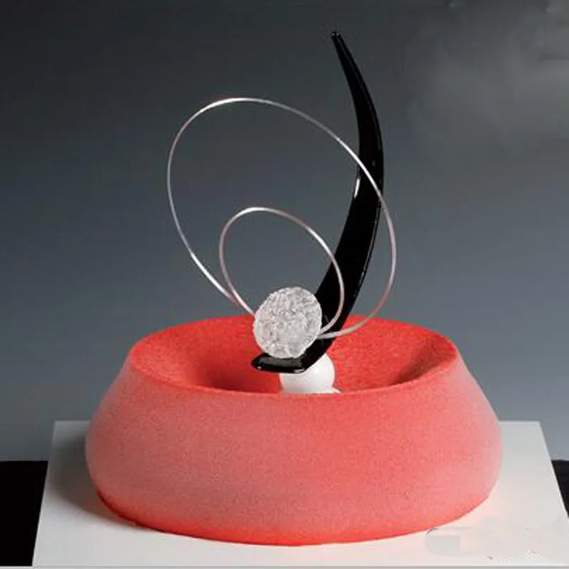 Один набор круглая форма пламени гладкая Крышка силиконовые формы для торта