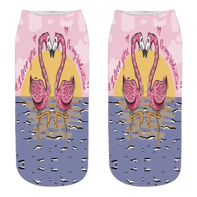 Женские хлопковые носки с 3D принтом фламинго|Носки| |