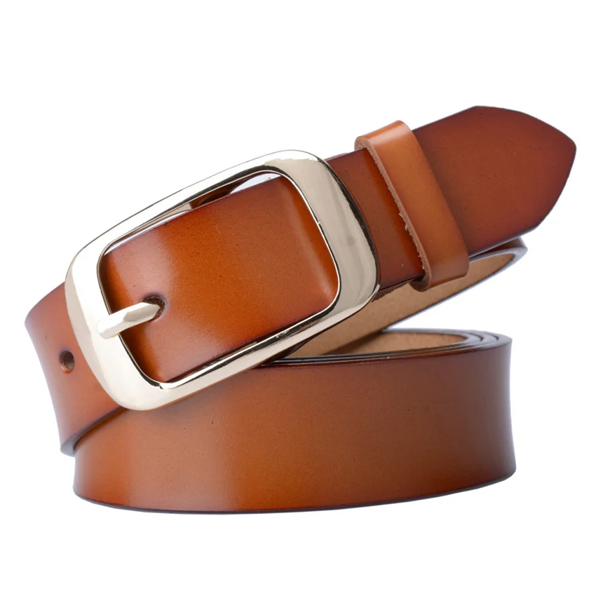 tan gold buckle Дизайнер, модные женские ремни из натуральной кожи, брендовые ремни, женский пояс, Черные пряжки, Необычные винтажные ремни для джинсов - Цвет: tan gold buckle