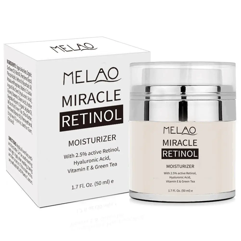 Melao 2.5% Retinol увлажняющий крем для лица и области вокруг глаз с витамином Е зеленый