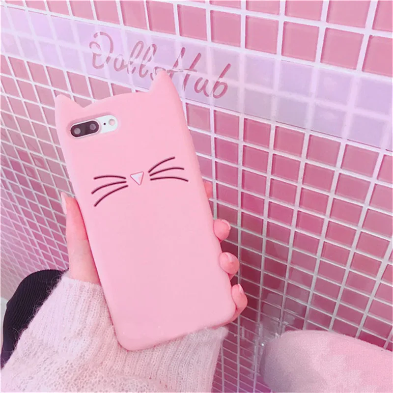 Pink 3D милые блестящие бородатая Кошка мягкий чехол для LG Q6 плюс G6 G7 K4 K8 K10 LG Stylus 3 4 LS777 Stylo 3 чехол для мобильных телефонов с красивыми рисунками - Цвет: Pink