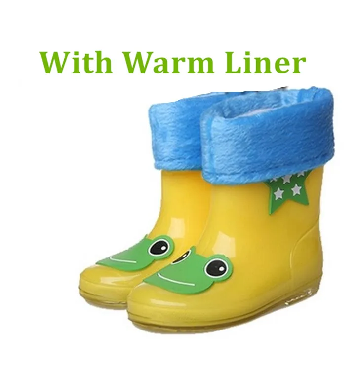 Детские резиновые сапоги Koovan новинка 2017 теплые дождевые для мальчиков и девочек