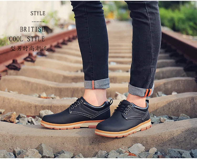 brand new fashion Men's casual leather shoes lace up travel sneaker male oxford Work shoes zapatillas deportivas