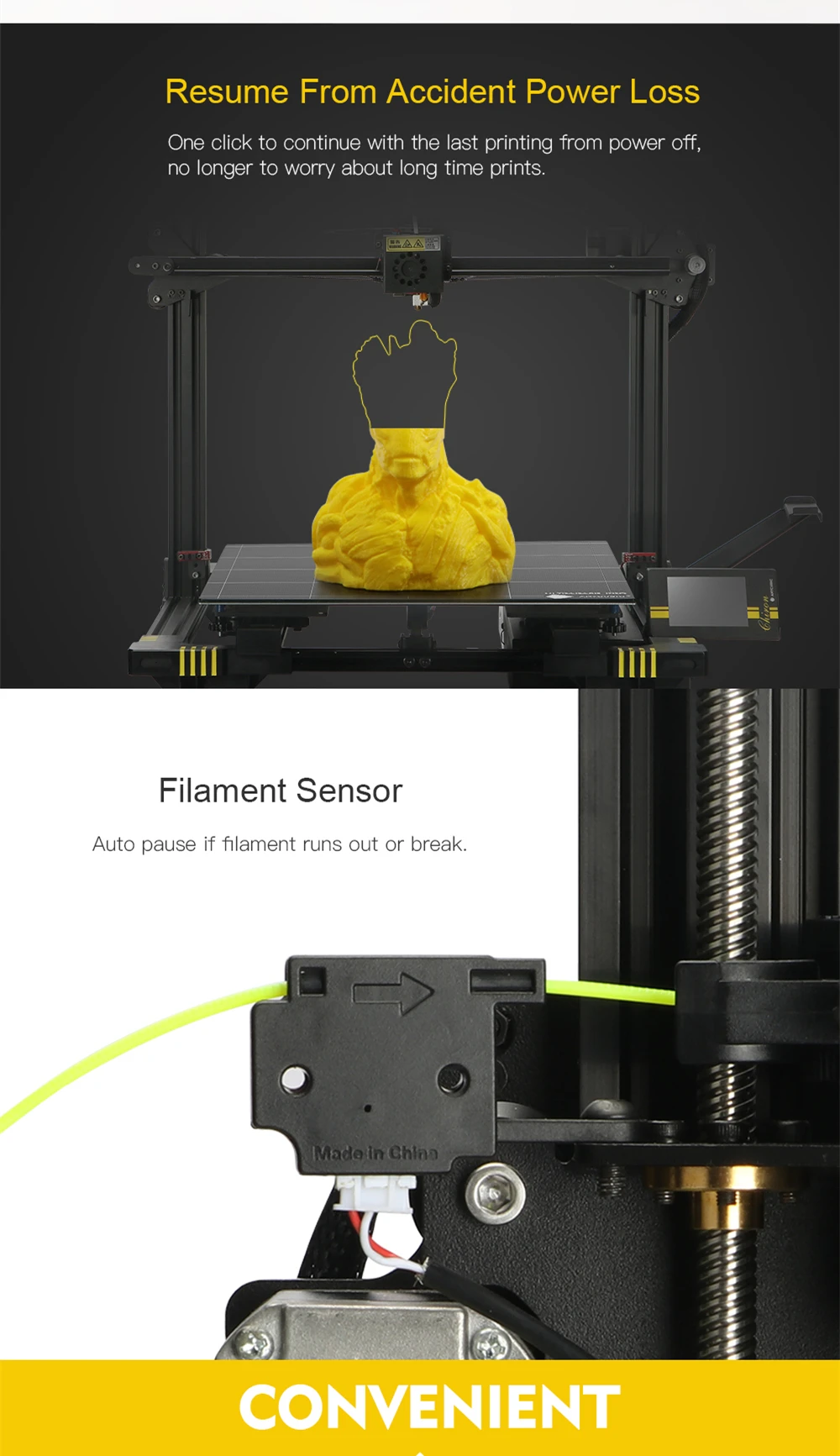 Anycubic 3d принтер чугун 400*400*450 мм большой размер печати FDM Высокоточный гаджет Impressora 3d Stampante комплект подарок 3д принтер