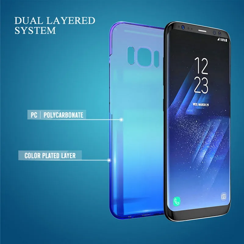 Aurora Blue Ray Phone Case For Samsung Galaxy S9 Plus Ultra Thin Cover S8 S7 Edge Note 8 9 Cases Capa Shell Cove |