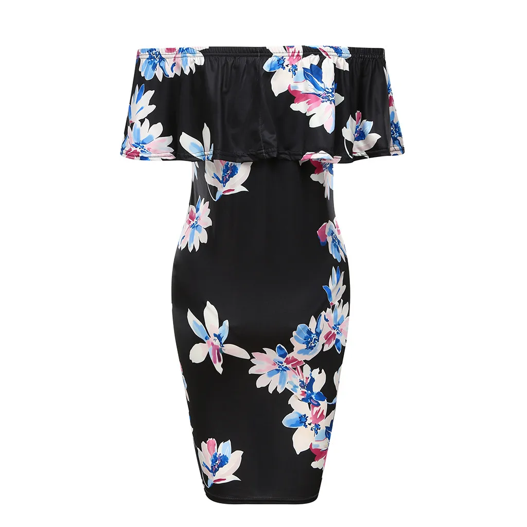 Женское летнее платье для беременных с открытыми плечами Элегантное