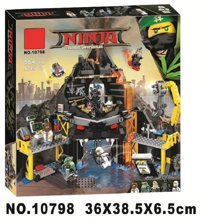 Ninjagoo Garmadons вулкан Lair строительные блоки наборы кирпичи ниндзя кино классическая