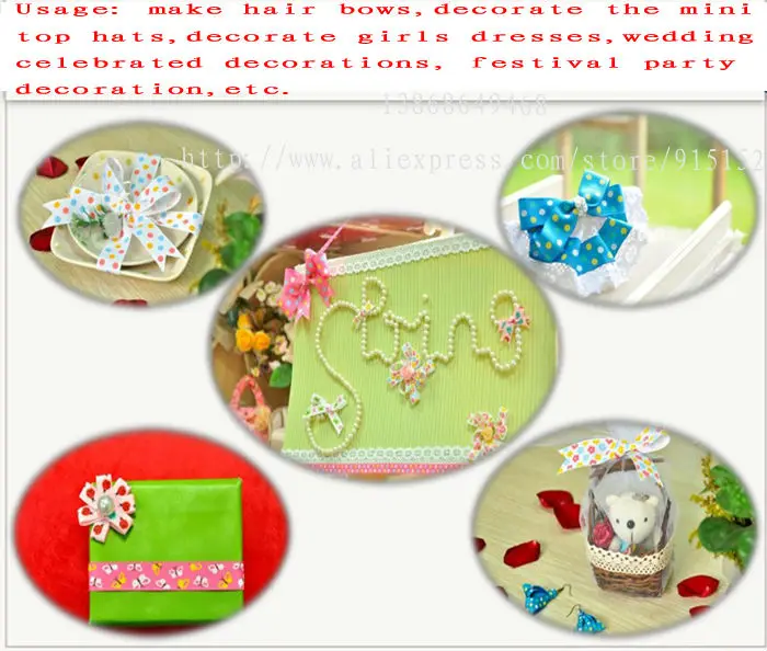 Бесплатная доставка лента из полиэстера 3/8 дюйма (9 мм) аксессуары для волос