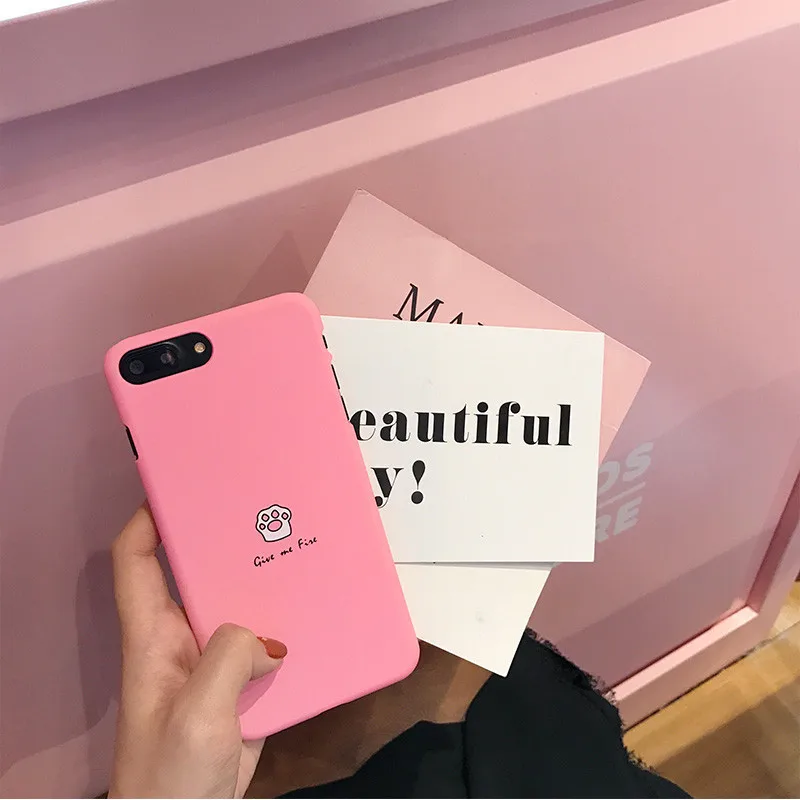 Cute cat claw Literary duck Pocket rabbit case For iPhone 6s 7 8 Plus X 3 colors Half pack Frosted pc hard cover wholesale price |