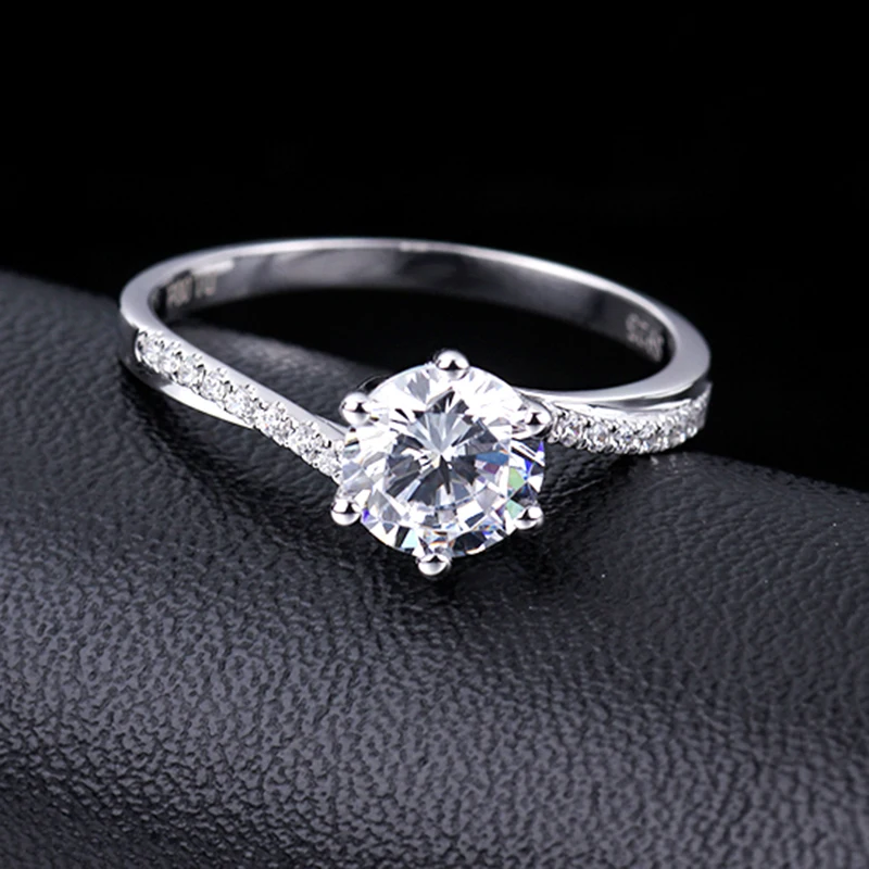Кольцо из серебра 925 пробы с фианитом 6 5 мм|ring ring|ring engagementring |