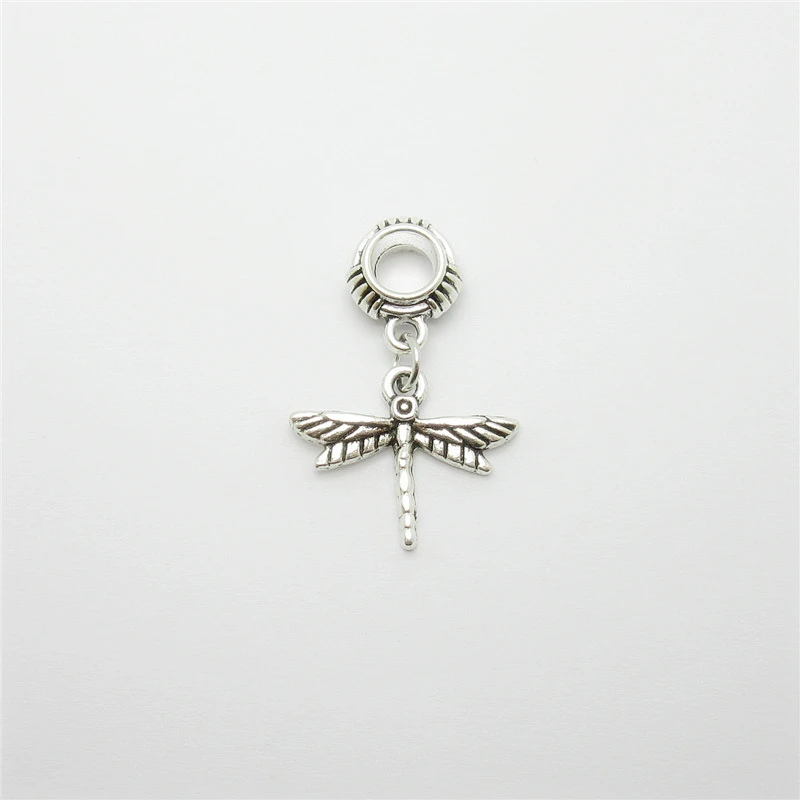 Новый 20 штук подвеска в виде стрекозы бусинки с большими отверстиями европейский